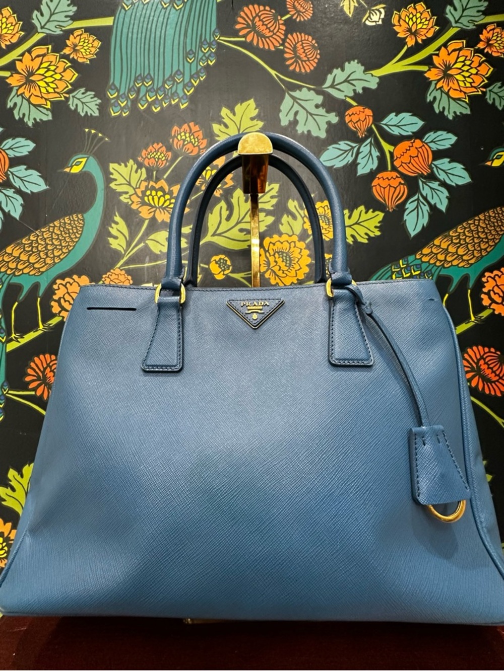 Prada Cobalto Saffiano Lux Galleria Double Zip Tote (C5) - Picture 5 of 17